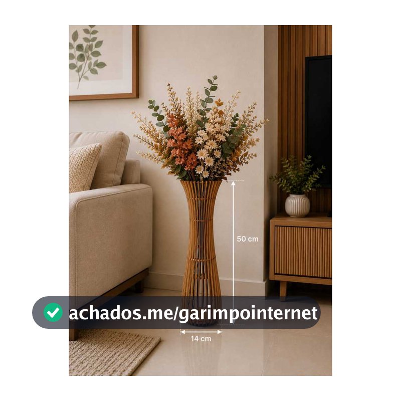 VASO DECORATIVO MEDIO CRU DE MDF.