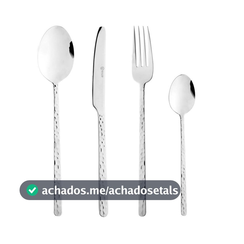Faqueiro Wolff Veneza 24 Peças em Aço Inox para 6 Pessoas Jogo de Talheres Completo Garfo Faca Colher Mesa Posta Cozinha