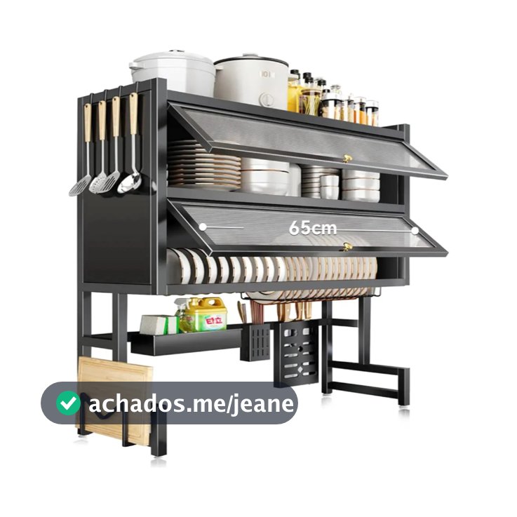 Escorredor De Louça 65/85cm Cozinha Suspensa Modula Pia Rack Organizador Estante poeira porta armário