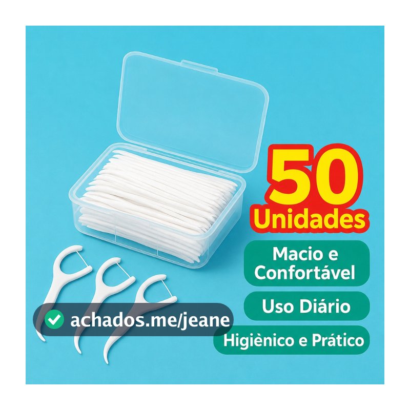 Kit 50 Unidades de Fio Dental Infantil em Formato de Arco Ultra Fino Para Limpeza Eficaz