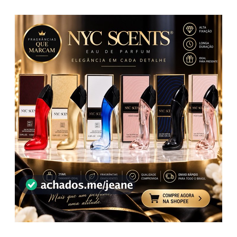 Perfume Sapatinho Feminino 25ml NYC Scents – Fragrância Importada