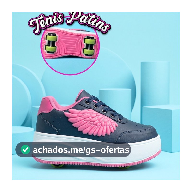 Tênis Patins Infantil 2 Rodinhas Skate Menino Menina de asas NAKEDSTORE