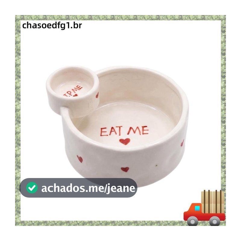 Tigela De Cerâmica 2 Em 1 Para Chips E Imersão Com Suporte Embutido Lanches Ketchup De Salsa Batatas Fritas Vermelhas