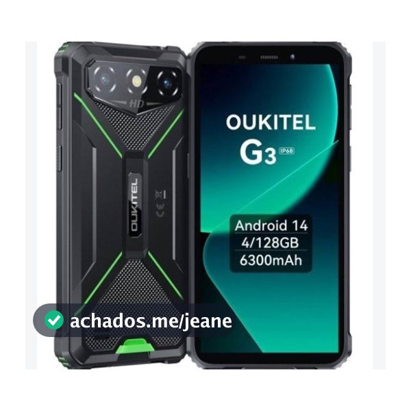 Oukitel G3-ev Celular Robusto 4gb+128gb, Tela 6 Hd+ 60hz, Câmera 13mp, Bateria 6300mah, Nfc, Android 14, Ip68 Verde