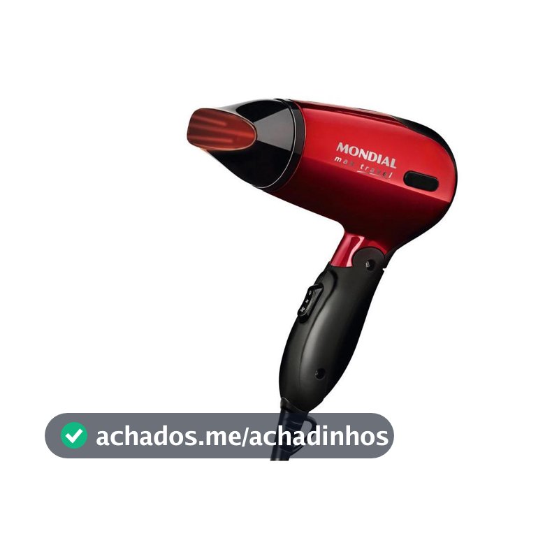 Secador de Cabelo Mondial Max Travel SC-10 Vermelho
