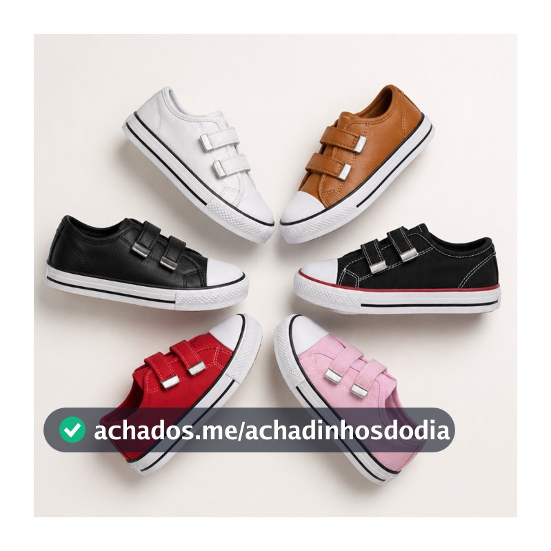 Tênis Infantil Velcro Calce fácil menino e menina  do 24 ao 33  Solado de Borracha  Escolar e Casual