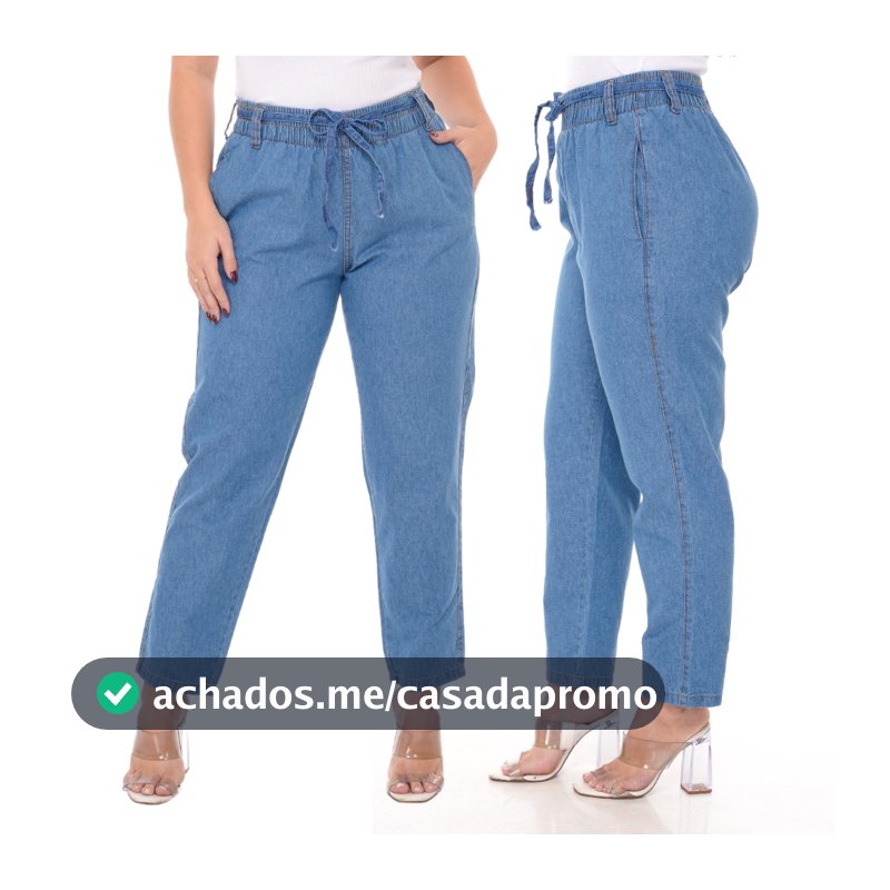 Calça Jeans Feminina Cintura Alta Capri Tecido Leve