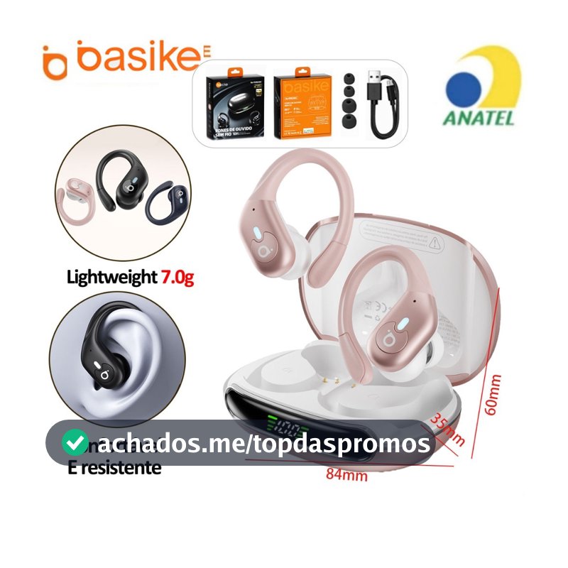 Basike Fone De Ouvido Sem Fio Bluetooth subwoofer Ows Corrida Ciclismo Adequado iPhone, Huawei etc IPX6