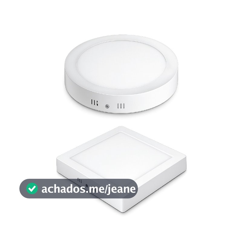 Kit 10 Luminária Painel led 12W plafon sobrepor Quadrado/Redondo bivolt