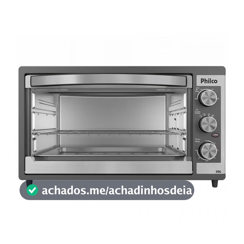 Forno Elétrico PFE52P 50 Litros com Botão Timer de 60 minutos e Dupla Resistência Philco