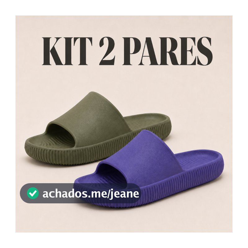 Kit 2 Chinelo Slide Nuvem Masculino Macio Confortável Antiderrapante Infantil e Adulto Tamanhos 27 ao 40