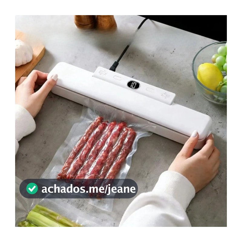 Seladora a Vácuo Digital Branca para Alimentos Conserva Frescor com Bolsa