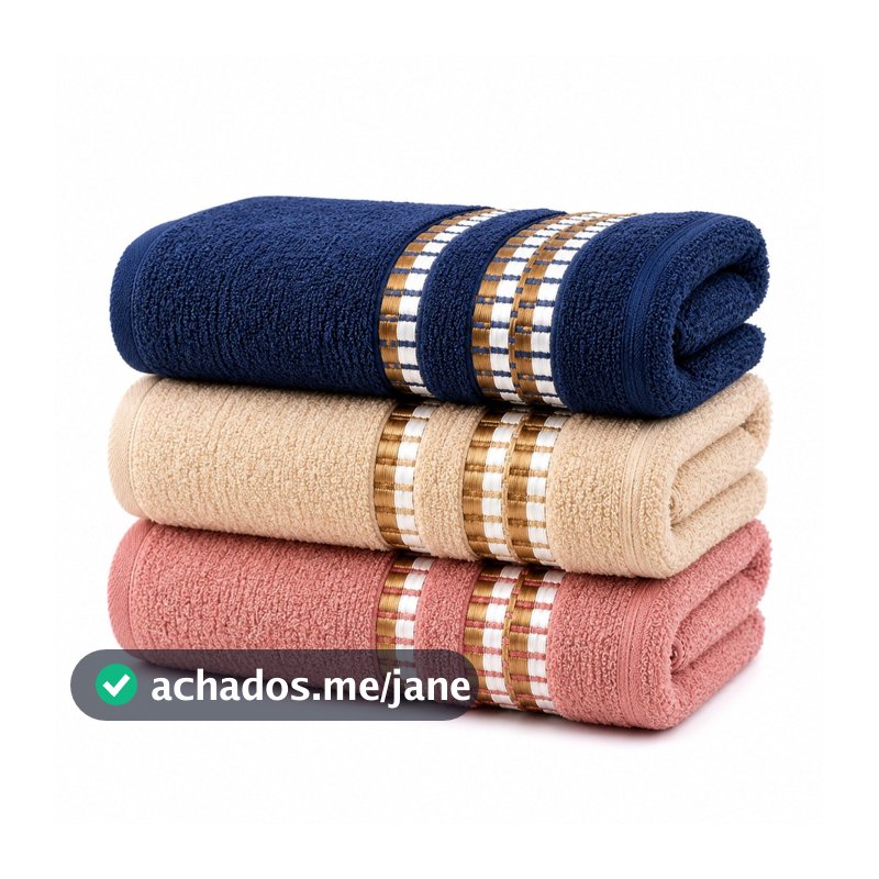 kit 03 Toalha de Banho modelo dallas 100% Algodão Absorção Alta laune Haus