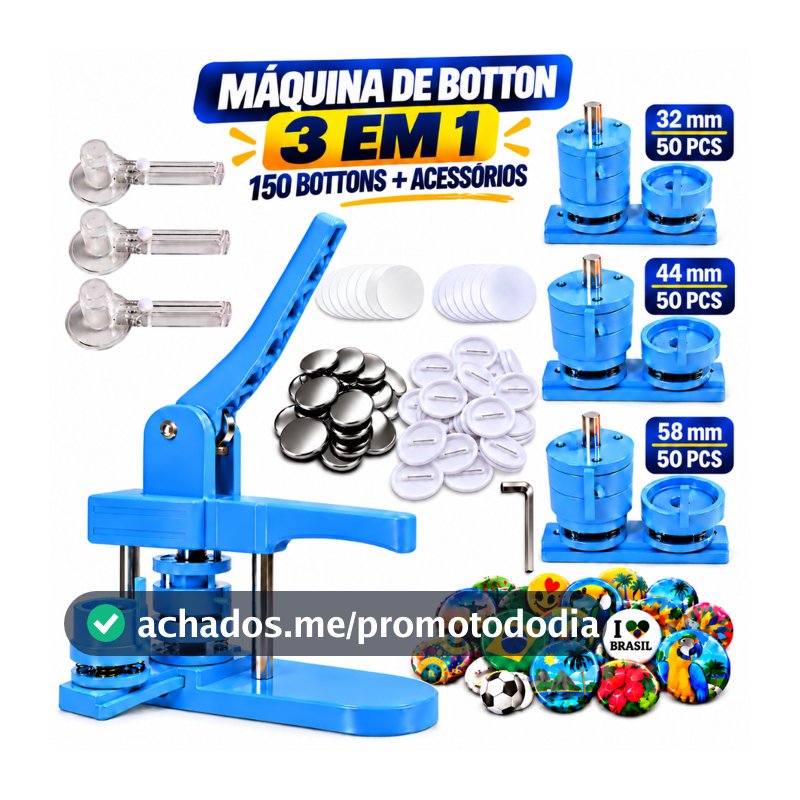 Máquina de Fazer Bottons Kit Prensa Manual 3 em 1 ou Matriz Única 32/44/58mm Refil Rosa Azul Botons Personalizados