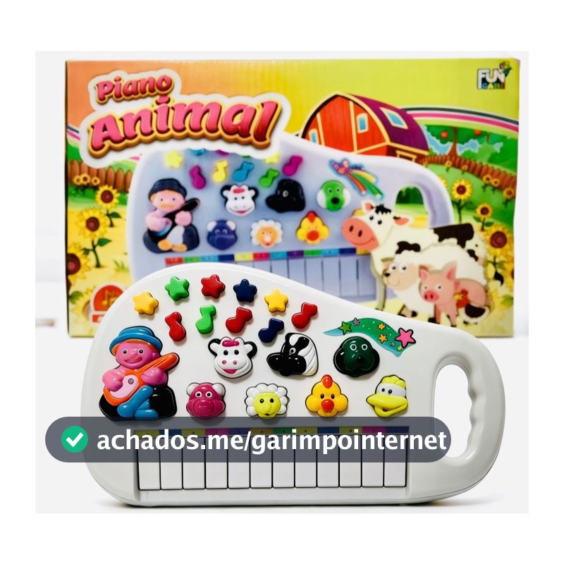 Brinquedo Piano Infantil Educativo com Sons de Animais, Teclado Colorido para Bebês e Crianças