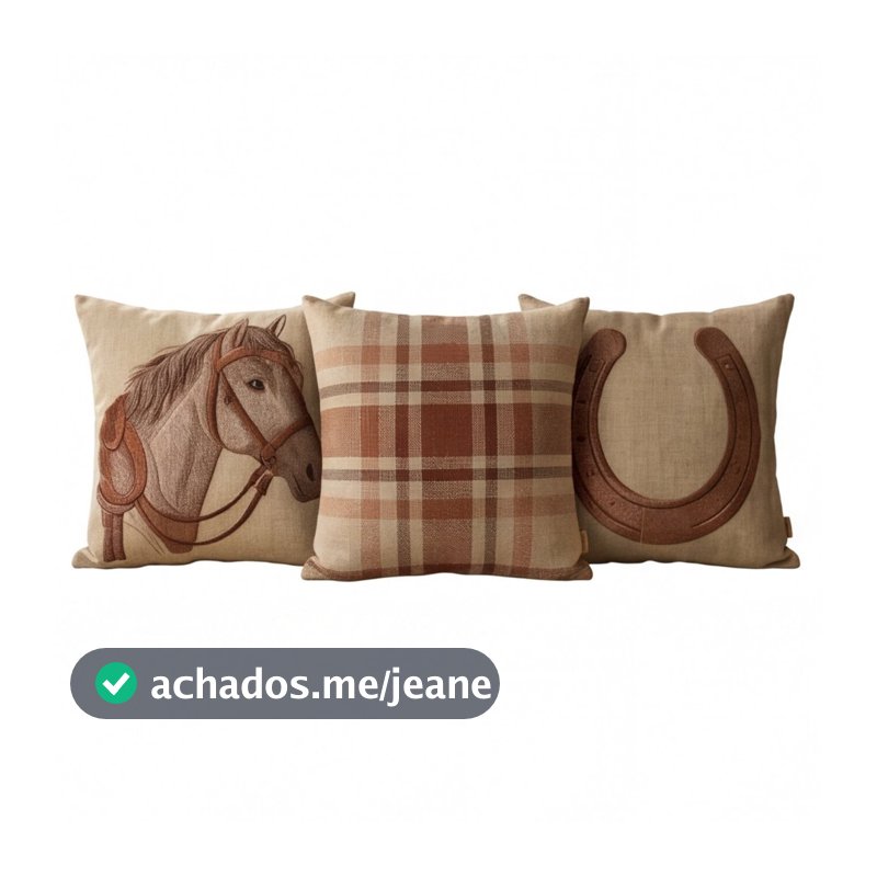 Kit 3 Capas Para Almofadas Coleção Country - 0,43x0,43
