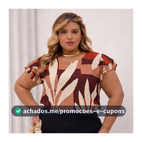 blusa feminina plus size elegante manga curta verão estampada
