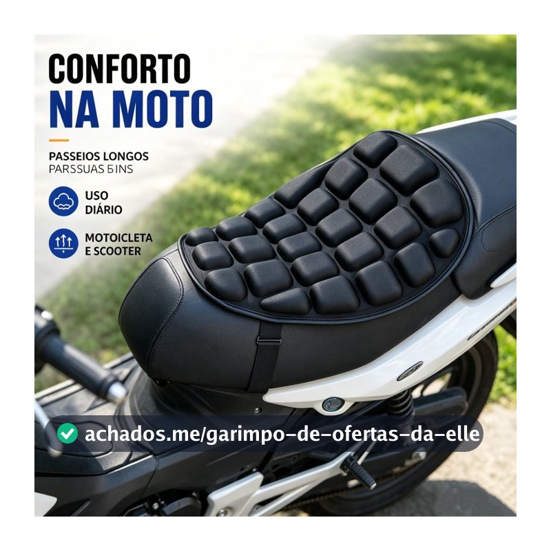 Almofada Grossa Assento Moto Espuma EVA Alívio Pressão Respirável À Prova D'água Para Pilotagem Longa Distância