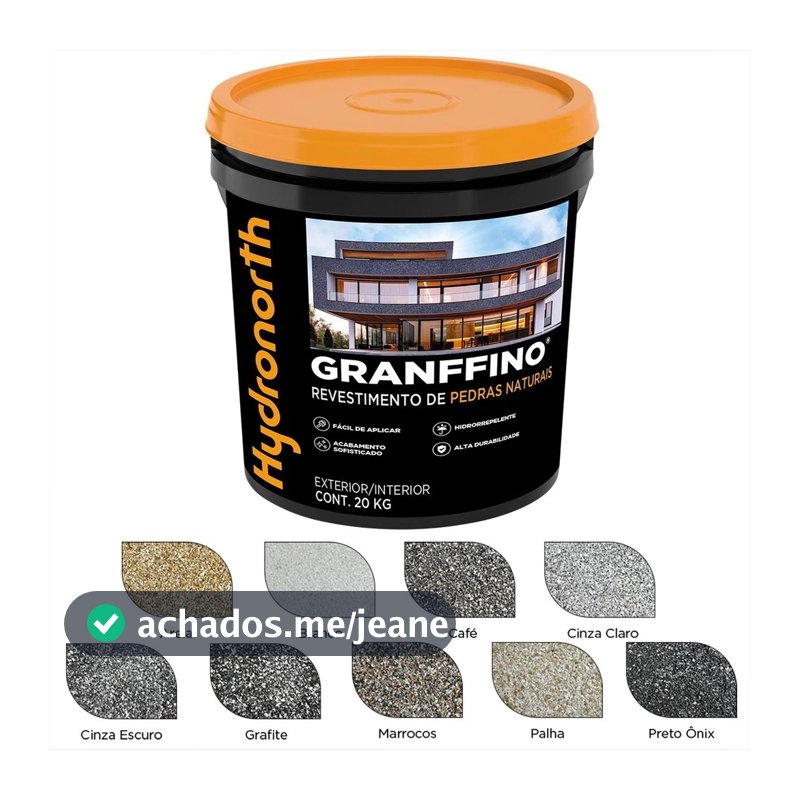 Revestimento Pedras Naturais Textura Granffino 20Kg Parede Hydronorth
