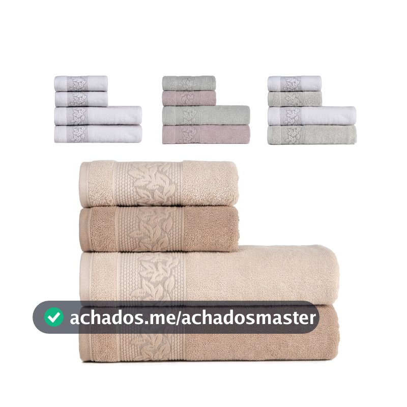 Toalhas de Banho e Rosto 100% Algodão Kit com 4 peças Karsten Provence
