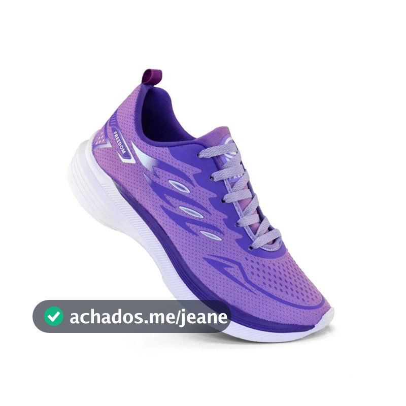 Tenis Feminino Escolar Academia Original FREEDOM Corrida Caminhada Lançamento LILAS VIOLETA