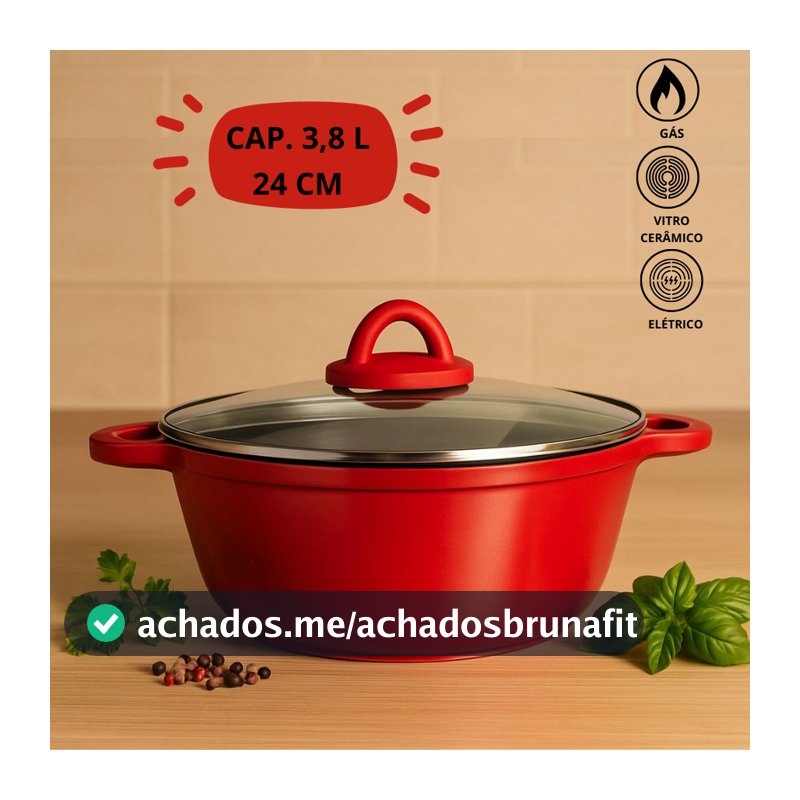 Caçarola de Alumínio com Revestimento Cerâmico 24CM