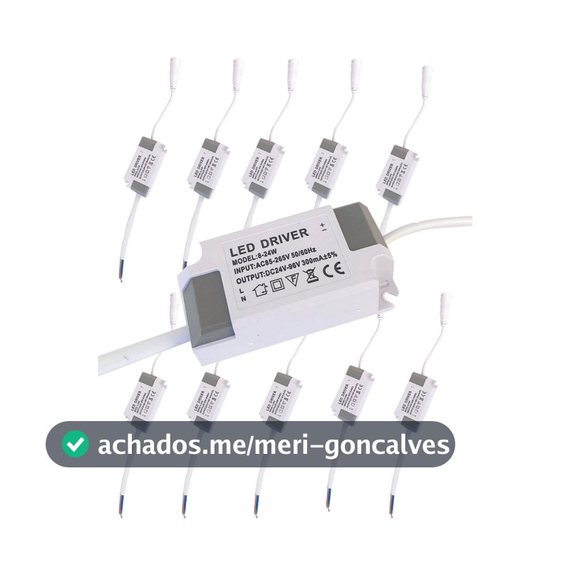 Kit 10 un Driver Led Reator Fonte 8w Ate 25w  30w ate 48w Para Plafon  Led Embutir Sobrepor  Bivolt