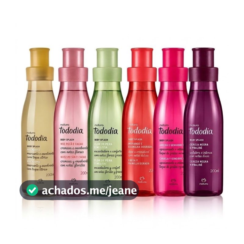 Body Splash Natura Todo Dia Ameixa Cereja Morango Noz Pecã Pêra 200ml