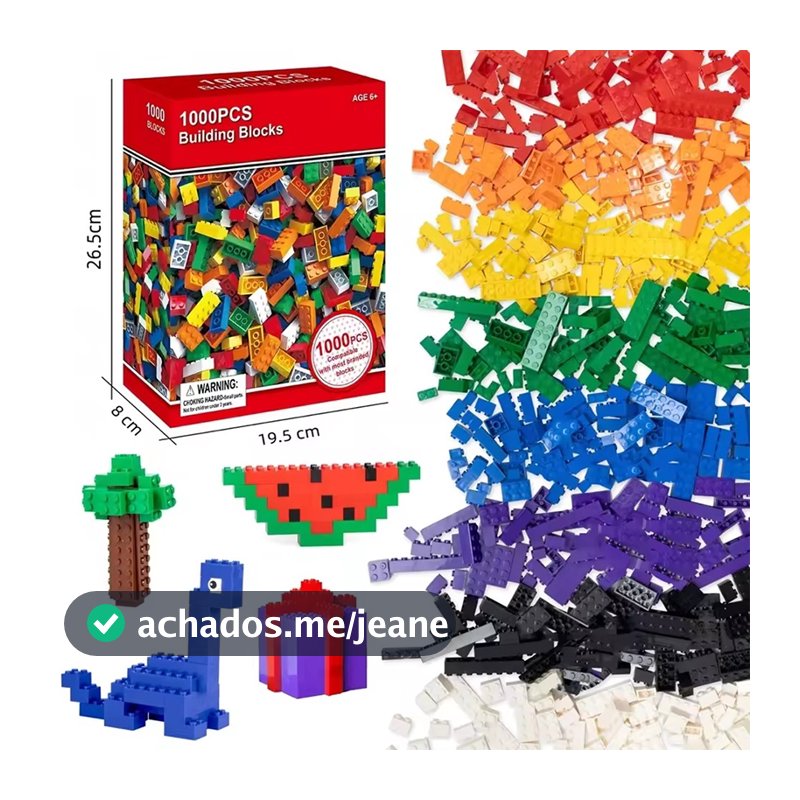 1000peças Brinquedos de blocos construção para crianças Placa inferior com blocos de construção2525cm