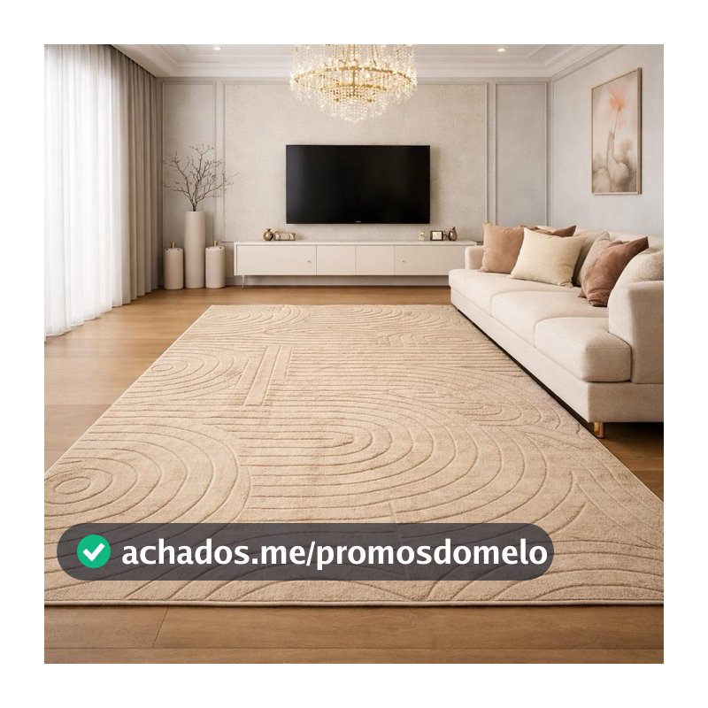 Tapete 3,00x2,00 Geométrico Alto-Relevo Premium Antiderrapante Sala Quarto
