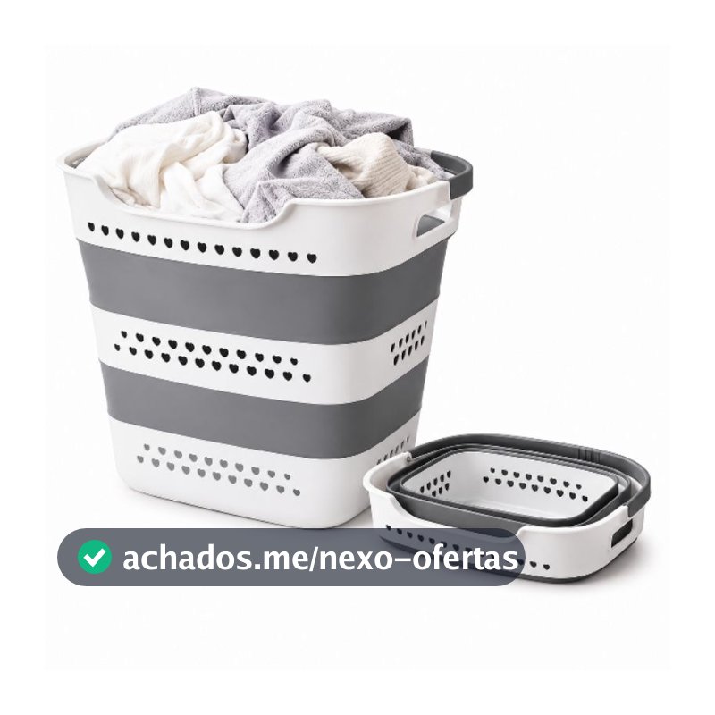 Cesto de Roupa Suja Dobrável Retrátil Grande 40L – Organizador para Lavanderia, Banheiro e Casa
