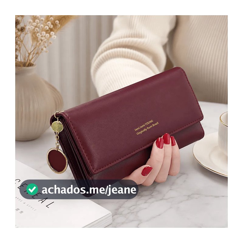 JAMI JAMI Carteira Comprida Multiuso Feminina / Porta-Cartão com Fivela / Bolsa Fashion para Mulheres D001