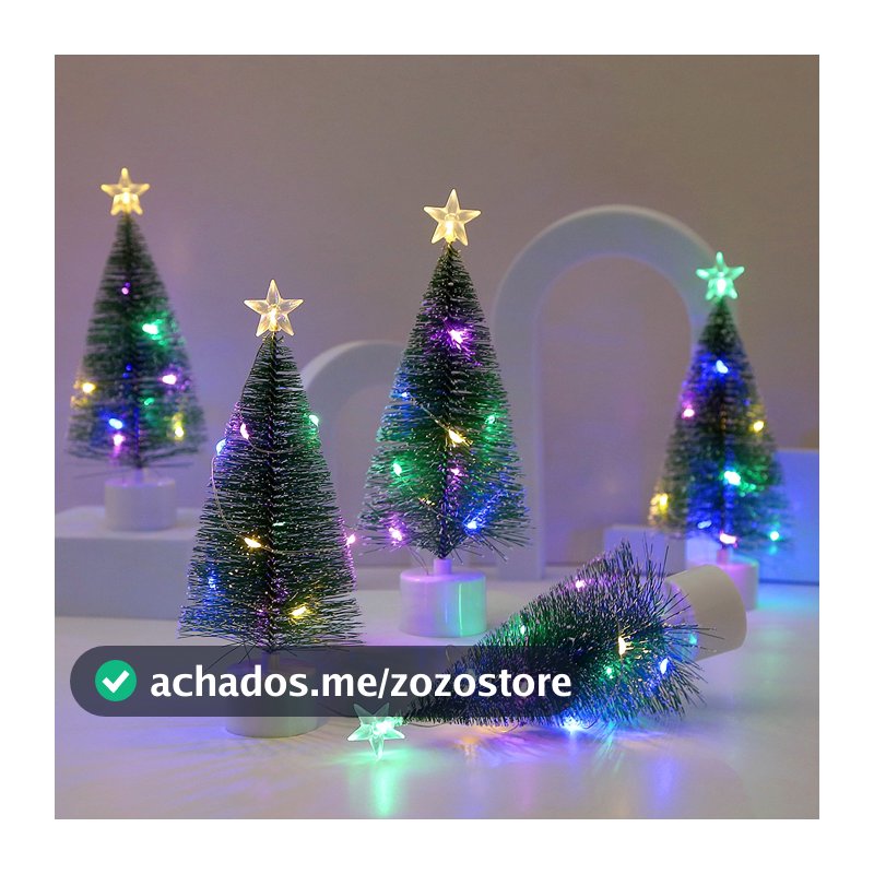 Corda de luz árvore de natal LED colorido luminoso agulha de pinheiro árvore de natal presente de natal atmosfera decora