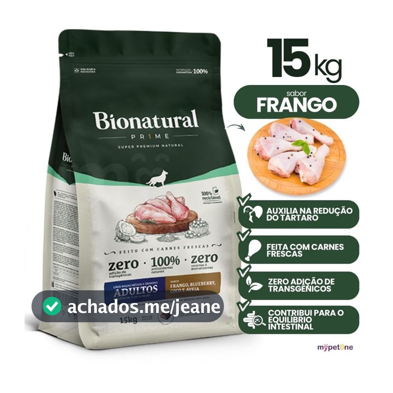 Bionatural Prime Cães Adultos Raças Médias Grandes 15kg
