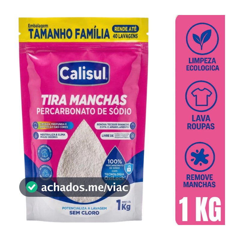 Percarbonato 100% Puro Original Tira Manchas Roupas Brancas e Coloridas Calisul