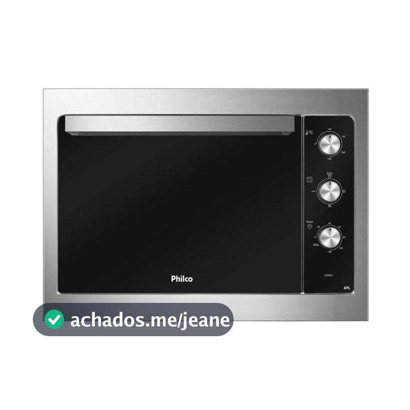 FORNO ELÉTRICO DE EMBUTIR PHILCO PFE47E PRETO COM BORDAS INOX 47L