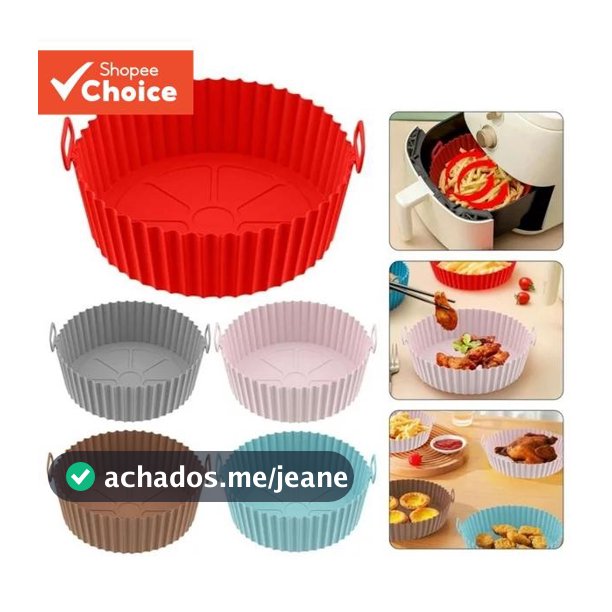 1PC Air Fryer Silicone Pote , Forros De Para Fritadeiras A Ar , Cesta De Sem Bastão , Acessórios Fornos