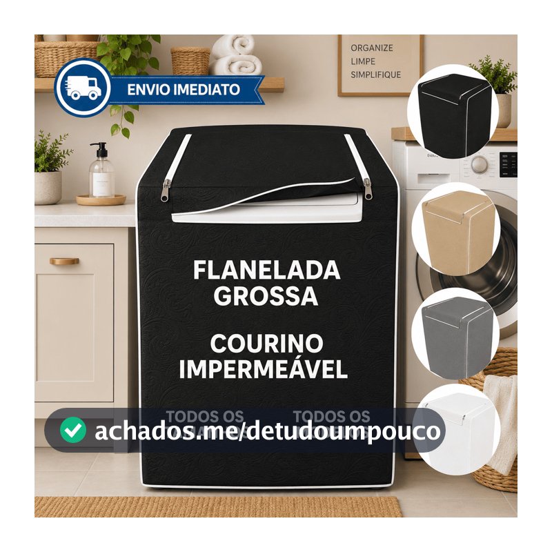 Capa Premium para Máquina de Lavar Impermeável Flanelada Com ou Sem Zíper Compatível Electrolux Consul Brastemp
