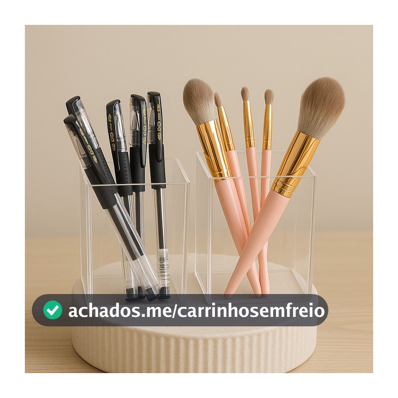 Porta Pincel de Maquiagem em Acrílico 2mm – Organizador Make Luxo Bancada Penteadeira