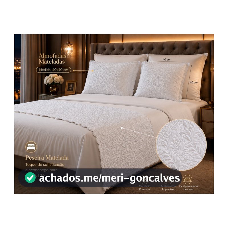 Kit Peseira Matelada + Almofada Premium Solt/Casal/Queen/King/Super KIng SOFÁ/CAMA/DECORAÇÃO