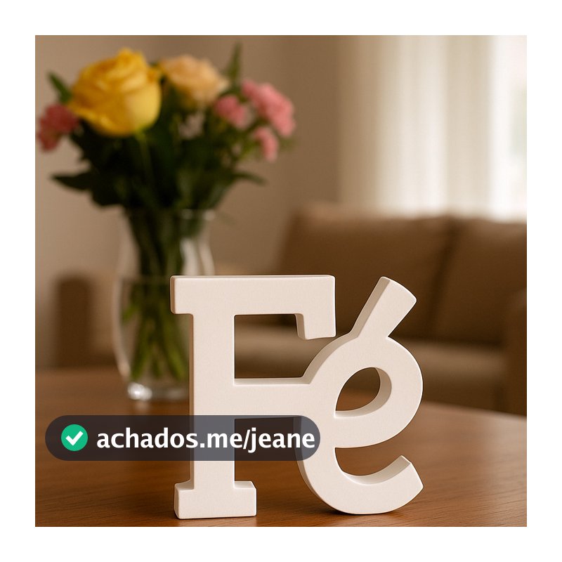 Estatua Palavra Decorativa Fé Critão Cristã Raque Sala Jesus Decoração Enfeite