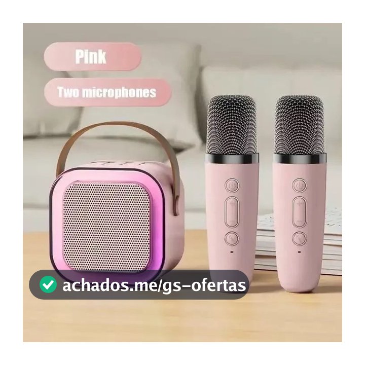 K12 Caixa de som sem fio com microfone Karaokê, Mini Alto-falante Bluetooth portátil de Karaoke com 1/2 Microfone