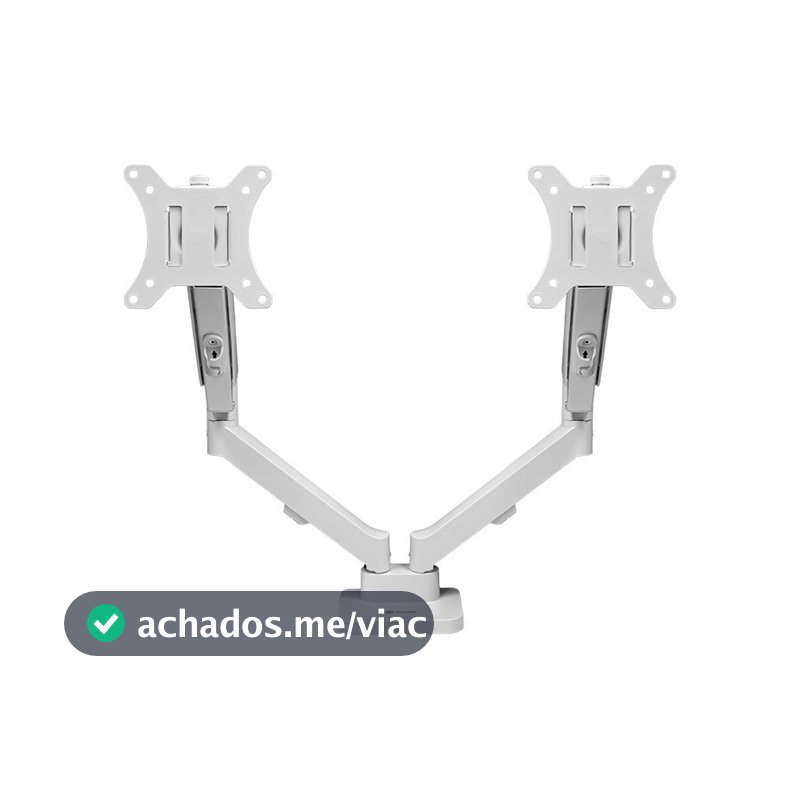 Suporte Articulado Para 2 Monitores 13 a 32 Pistão a Gás Zinnia Nimbo 210 Branco