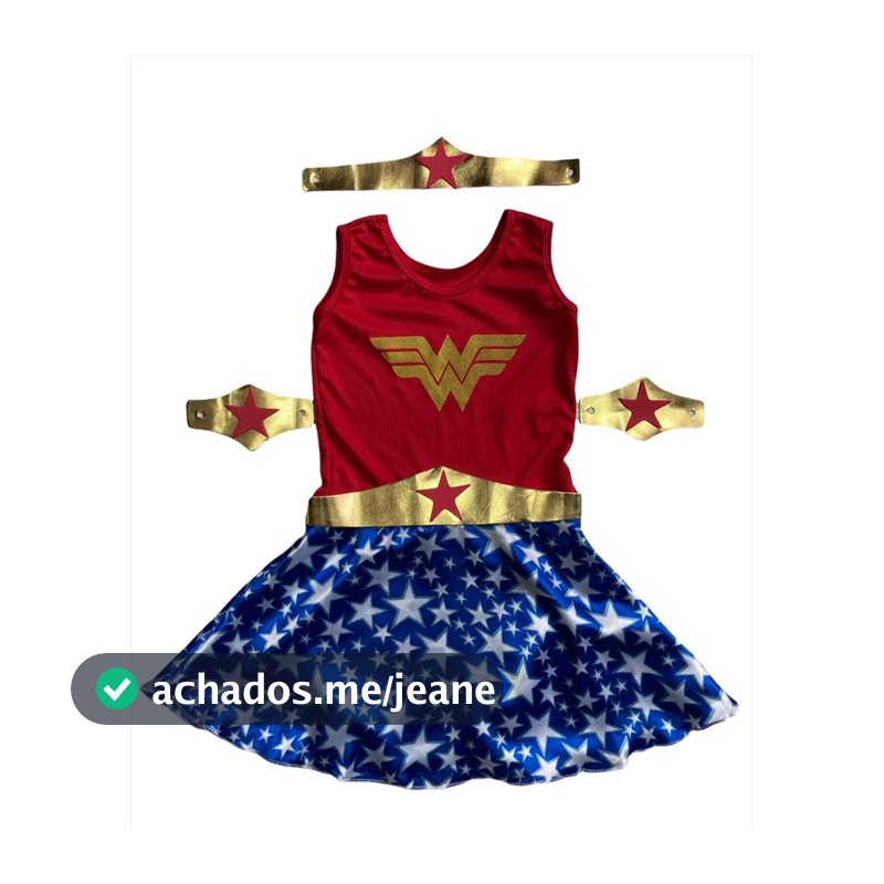 Roupa Infantil Fantasia Aniversário Mulher Maravilha