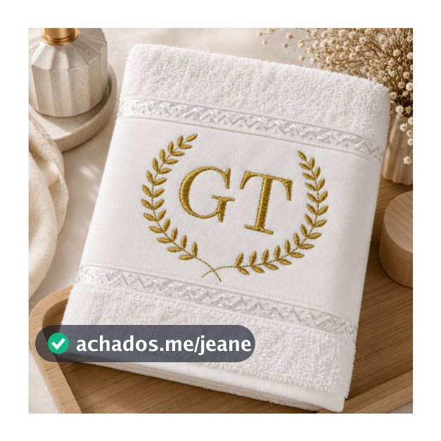 Kit 2, 3 ou 5 Toalhas de Lavabo Bordadas Personalizadas com Inicial e Ramo | 30x50cm | Presente Personalizado