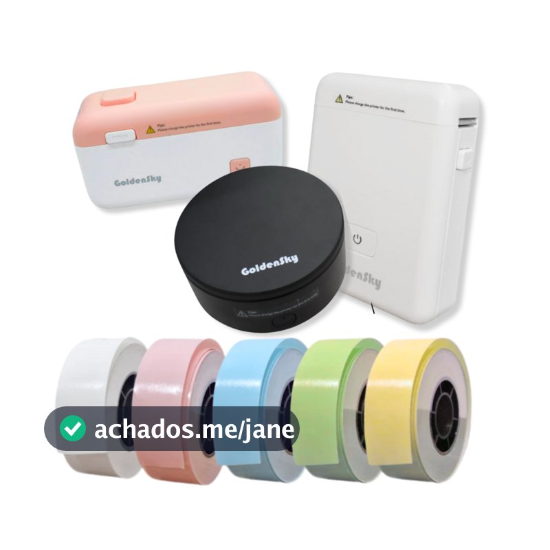 Impressora Térmica Rotuladora Portátil Etiquetas 15mm com Rolos Segmentados ou Contínuos