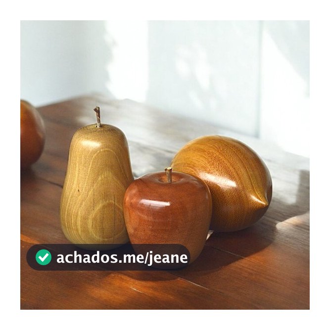 Frutas Decorativas em Madeira – Limão, Pera e Maçã | Peças Artesanais para Decoração de Casa - Decoração Cozinha