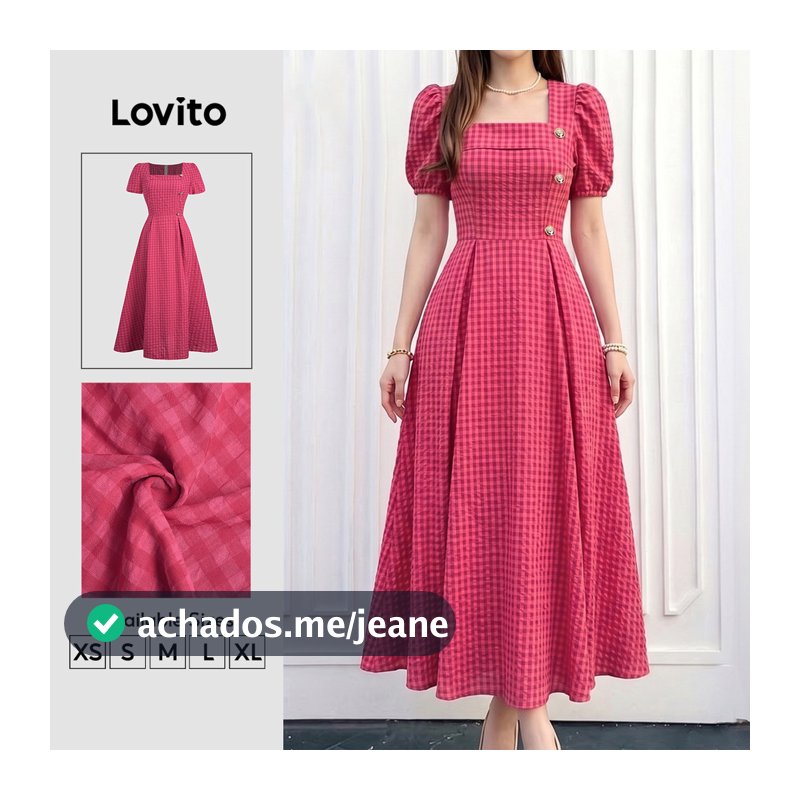 (New Arrival) Lovito Elegant Botão Assimétrico Confortável E Estiloso Vestido Longo Evasê Rosaqueimado Para Mulheres DRB202P2D438