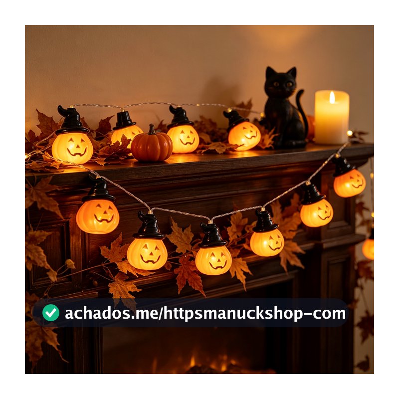 Bivolt 110V–220V Pisca-Pisca Decorativo LED Halloween Abóbora Caveira Fantasma Aranha Morcego KL-201