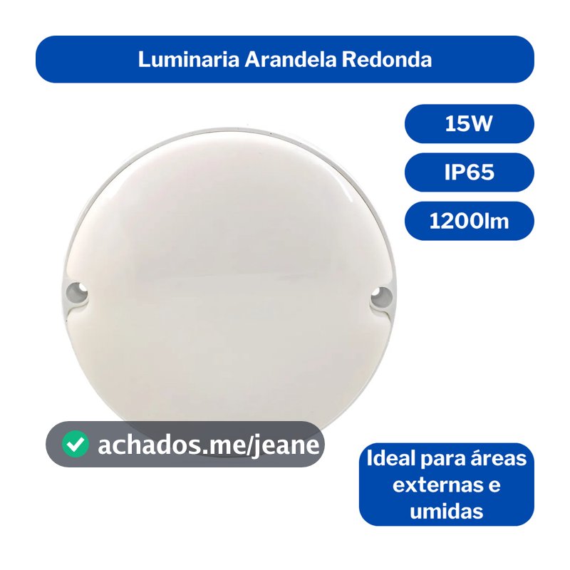 Luminaria de LED 15W IP65 Blindado Ideal Para Sauna Seca Vapor I Banheiros I Resistentes à Umidade
